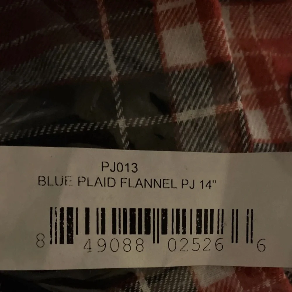 Fab Dog Flannel Dog Pajamas, 14” - Blue Red Plaid